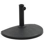 vidaXL Socle demi-rond de parasol Polyrésine 9 kg Noir