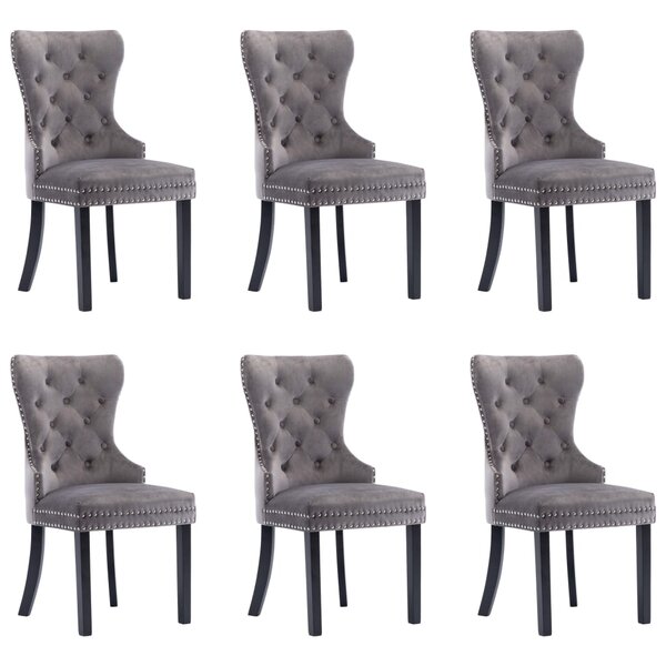 vidaXL Chaises à manger lot de 6 gris velours
