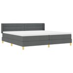 vidaXL Lit à Ressorts avec Matelas Gris Foncé 200x200 cm Tissu