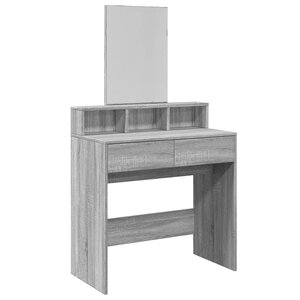 vidaXL Coiffeuse avec miroir sonoma gris 80x41x144 5 cm