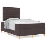 vidaXL Lit à ressort avec matelas marron foncé petit double en tissu