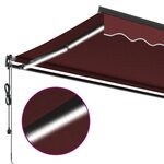 vidaXL Auvent rétractable automatique avec LED bordeaux 500x300 cm