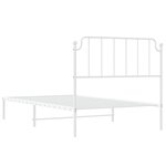 vidaXL Cadre de lit métal avec tête de lit blanc 107x203 cm