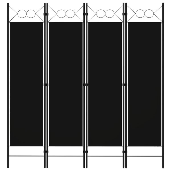 vidaXL Cloison de séparation 4 panneaux Noir 160 x 180 cm