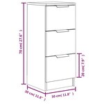 vidaXL Buffet noir 30x30x70 cm bois d'ingénierie