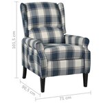 vidaXL Fauteuil inclinable Bleu Tissu