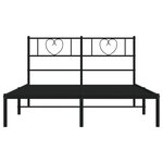 vidaXL Cadre de lit métal sans matelas avec tête de lit noir 140x190cm