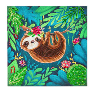 Kit carte broderie diamant 18x18cm Paresseux