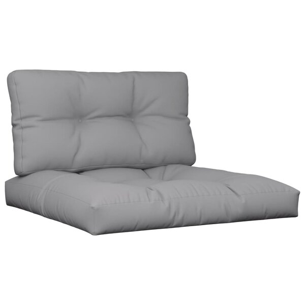 vidaXL Coussins de palette lot de 2 gris tissu