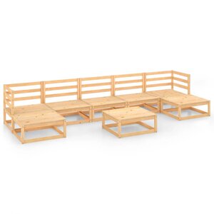 vidaXL Salon de jardin 8 Pièces Bois de pin massif
