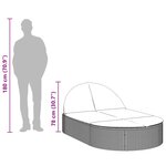 vidaXL Chaise longue double avec coussins gris résine tressée