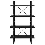 vidaXL Bibliothèque à 4 niveaux noir 80x30x140 cm bois d'ingénierie