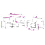 vidaXL Ensemble de canapés 2 Pièces avec coussins crème velours