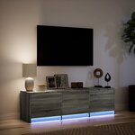 vidaXL Meuble TV avec LED sonoma gris 140x34x40 cm bois d'ingénierie