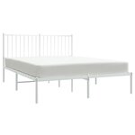 vidaXL Cadre de lit métal sans matelas et tête de lit blanc 140x200 cm
