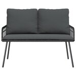 Banc de jardin vidaXL Noir 114x64x78 cm Poly Rattan
