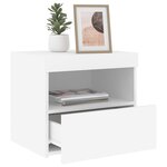 vidaXL Tables de chevet avec lumières LED 2 Pièces blanc 50x40x45 cm