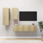 vidaXL Ensemble de meubles TV 4 Pièces Chêne sonoma Bois d'ingénierie