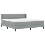 Lit à ressorts vidaXL avec Matelas Gris Clair 180x200 cm Tissu