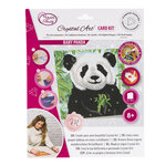 CRYSTAL ART Kit carte broderie diamant 18x18cm Bébé panda