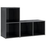vidaXL Meubles TV 2 Pièces Gris brillant 72x35x36 5 cm Bois d'ingénierie