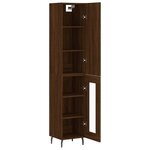 vidaXL Buffet haut Chêne marron 34 5x34x180 cm Bois d'ingénierie