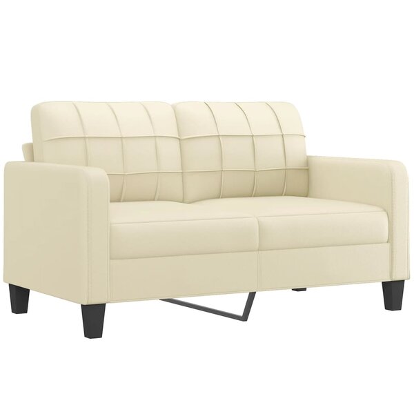 vidaXL Canapé à 2 places Crème 140 cm Similicuir