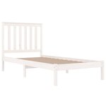 vidaXL Cadre de lit sans matelas blanc bois massif