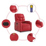 vidaXL Fauteuil de massage inclinable électrique rouge similicuir