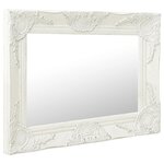 vidaXL Miroir mural style baroque 50x40 cm Blanc