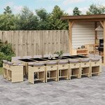 vidaXL Ensemble à manger de jardin et coussins 17 Pièces mélange beige