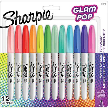 Marqueur permanent FINE 'Glam Pop'  blister de 12 SHARPIE