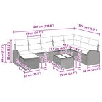 vidaXL Ensemble de Canapés de Jardin 9 Pièces avec Coussins Noir Rattan Poly