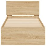 vidaXL Cadre de lit tête de lit et lumières LED chêne sonoma 75x190 cm