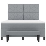 vidaXL Lit à ressort avec matelas et banc Gris clair 160x200 cm Tissu