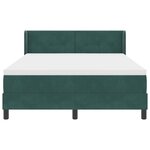 Lit Box Spring avec Matelas Vert Foncé 160x200 cm Velours