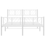 vidaXL Cadre de lit métal avec tête de lit/pied de lit blanc 160x200cm