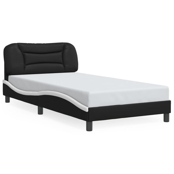 vidaXL Cadre de lit sans matelas noir et blanc 100x200 cm similicuir