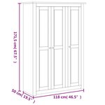 vidaXL Garde-robe à 3 portes 118x50x171 5 cm Pin Assortiment Panama