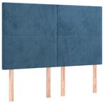 vidaXL Sommier à lattes de lit et matelas Bleu foncé 140x200cm Velours