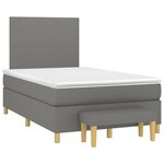vidaXL Sommier à lattes de lit avec matelas gris foncé 120x190cm tissu