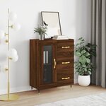 vidaXL Buffet chêne marron 69 5x34x90 cm bois d'ingénierie