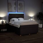 vidaXL Sommier à lattes de lit avec matelas Marron foncé 140x190 cm