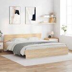 vidaXL Cadre de lit sans matelas chêne sonoma 180x200 cm