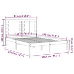 vidaXL Cadre de lit sans matelas 135x190 cm bois massif