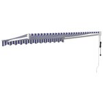 vidaXL Auvent rétractable automatique bleu et blanc 3x2 5 m