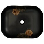 vidaXL Vasque à poser noir rectangulaire 48x37 5x13 5 cm céramique