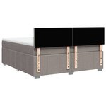 vidaXL Sommier à lattes de lit avec matelas Taupe 180x200 cm Tissu