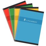 Cahier 21x29,7 (A4) 100 pages grands carreaux à spirale papier 70g Conquérant Sept