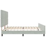 Lit vidaXL Gris clair 200x200 cm Velours